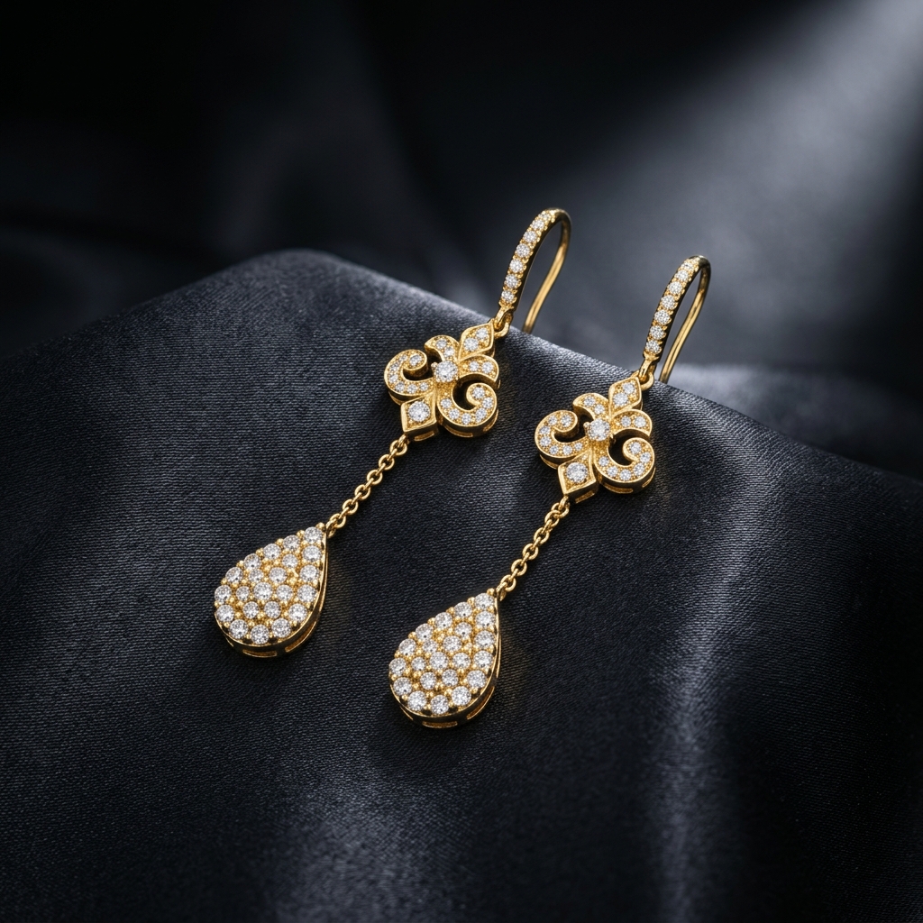 Aretes de oro 18K